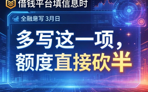 借钱平台填信息时多写这一项，额度直接砍半