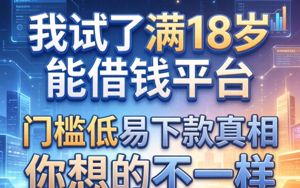 我试了满18岁能借钱的平台，发现门槛低易下款的真相和你想的不一样
