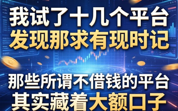 我试了十几个平台发现，那些所谓不借钱的平台其实藏着大额口子