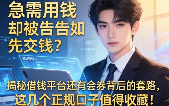 急需用钱却被告知要先交钱？揭秘借钱平台还有会费背后的套路，这几个正规口子值得收藏！
