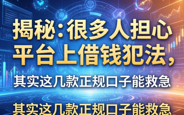 揭秘：很多人担心平台上借钱犯法，其实这几款正规口子能救急