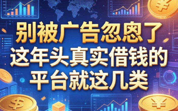 别被广告忽悠了，这年头真实借钱的平台就这几类
