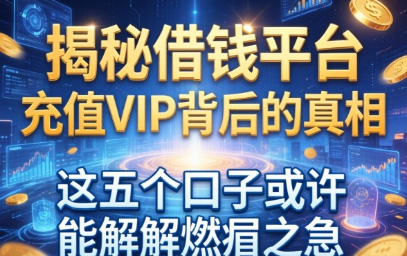 揭秘借钱平台充值VIP背后的真相，这五个口子或许能解燃眉之急