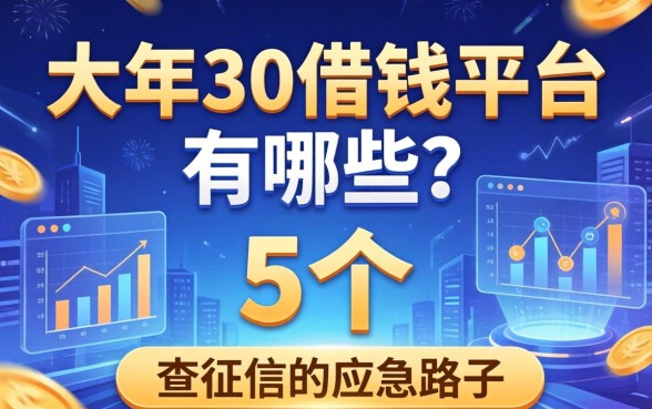 大年30借钱平台有哪些？分享5个不查征信的应急路子