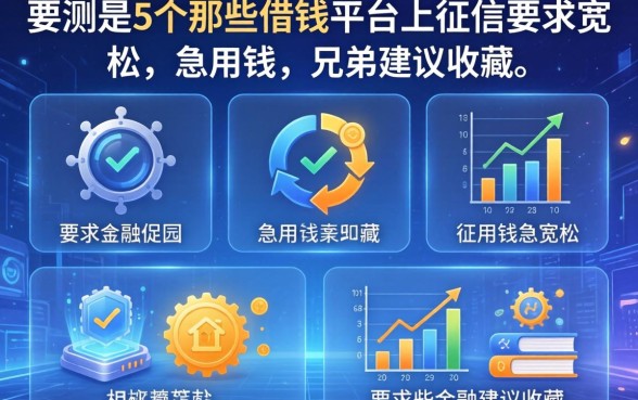 实测这5个那些借钱平台上征信要求宽松，急用钱的兄弟建议收藏