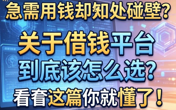 急需用钱却四处碰壁？关于借钱的平台到底该怎么选？看完这篇你就懂了！