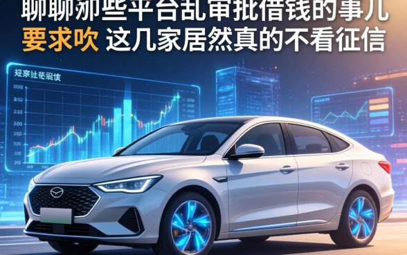 聊聊那些平台乱审批借钱的事儿，这几家居然真的不看征信