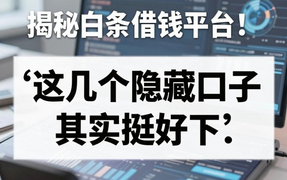 揭秘白条借钱平台：这几个隐藏口子其实挺好下
