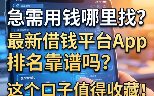急需用钱哪里找？最新借钱平台app排名靠谱吗？这五个口子值得收藏！