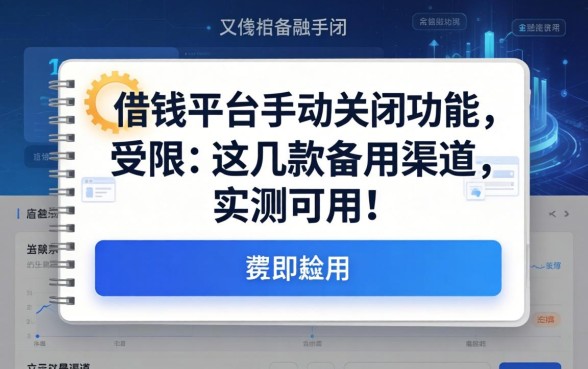借钱平台手动关闭功能受限，这几款备用渠道实测可用