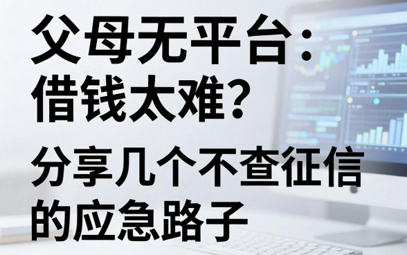 父母无平台借钱太难？分享几个不查征信的应急路子