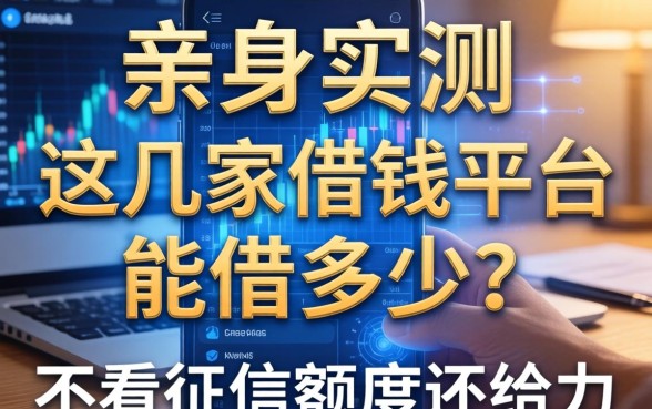 亲身实测：这几家借钱平台能借多少？不看征信额度还给力