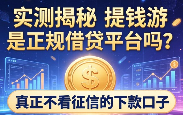 实测揭秘：提钱游是正规借钱平台吗？分享几个真正不看征信的下款口子