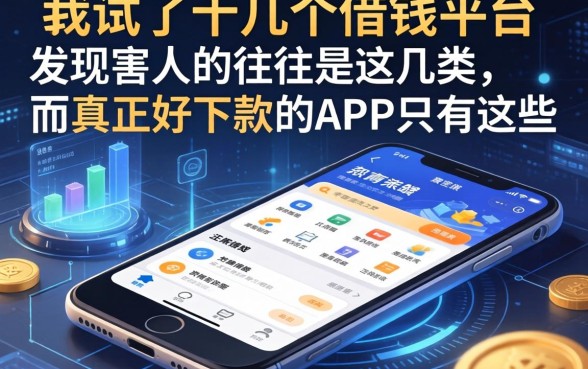 我试了十几个借钱平台，发现害人的往往是这几类，而真正好下款的APP只有这些