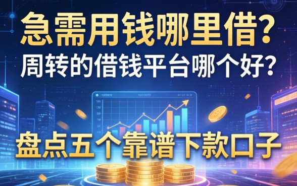 急需用钱哪里借？周转的借钱平台哪个好？盘点五个靠谱下款口子