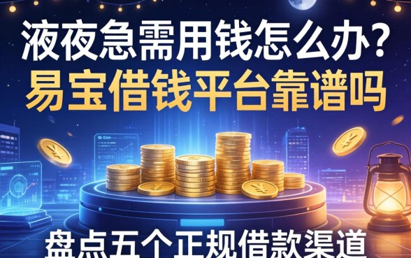 深夜急需用钱怎么办？易宝借钱平台靠谱吗？盘点五个正规借款渠道