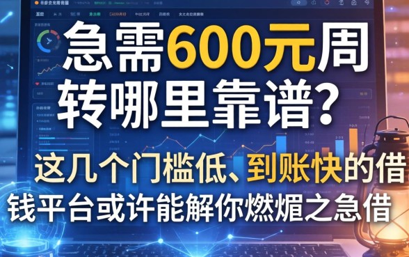 急需600元周转哪里靠谱？这几个门槛低、到账快的借钱平台或许能解你燃眉之急