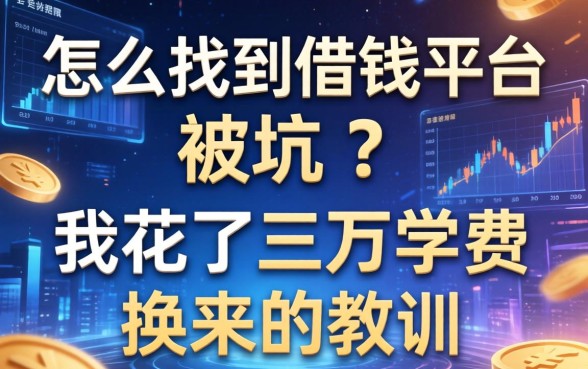 怎么找到借钱平台不被坑？我花了三万学费换来的教训