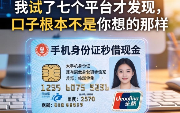 我试了七个平台才发现，手机身份证秒借现金的口子根本不是你想的那样