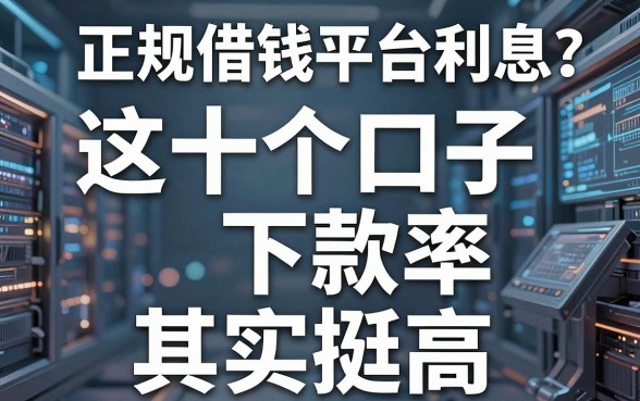 揭秘正规借钱平台利息：这十个口子下款率其实挺高