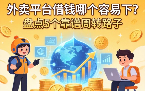 外卖平台借钱哪个容易下？盘点5个靠谱周转路子
