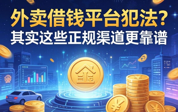 外卖借钱平台犯法？其实这些正规渠道更靠谱