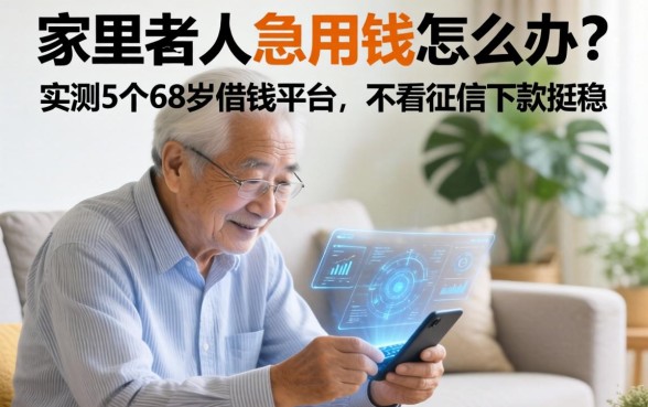 家里老人急用钱怎么办?实测5个68岁借钱平台,不看征信下款挺稳