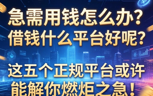 急需用钱怎么办？借钱什么平台好呢？这五个正规平台或许能解你燃眉之急！