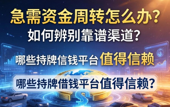 急需资金周转怎么办？如何辨别靠谱渠道？哪些持牌借钱平台值得信赖？