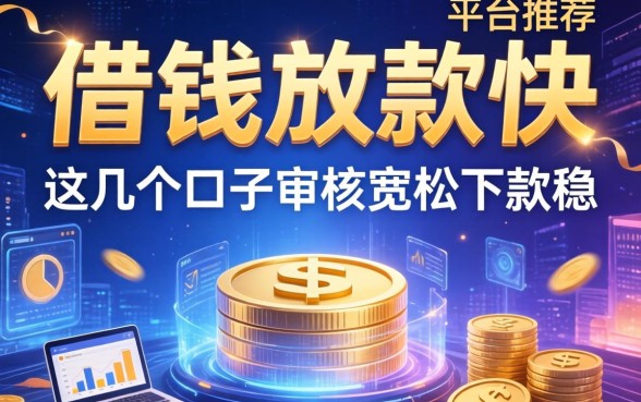 借钱放款快的平台推荐：这几个口子审核宽松下款稳