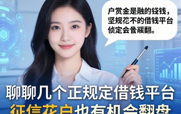 聊聊几个正规定借钱平台，征信花户也有机会翻盘