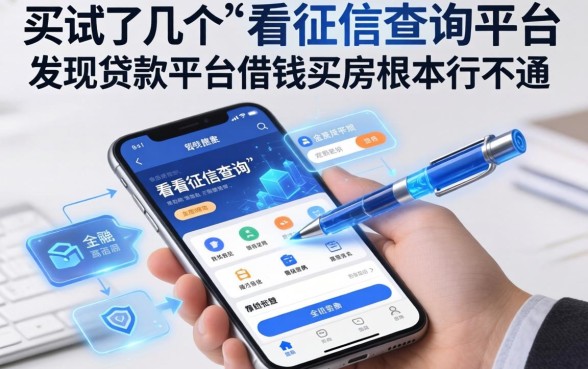 我试了几个不看征信查询的平台，发现贷款平台借钱买房根本行不通