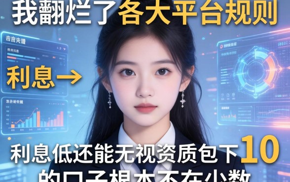 我翻烂了各大平台规则,发现利息低还能无视资质包下1万的口子根本不在少数