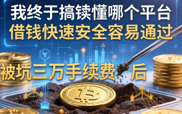 被坑三万手续费后，我终于搞懂哪个平台借钱快速安全容易通过
