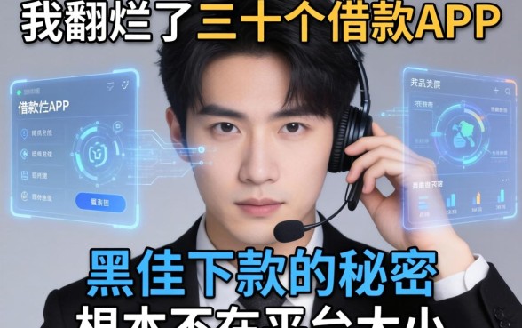 我翻烂了三十个借款APP，发现黑户下款的秘密根本不在平台大小