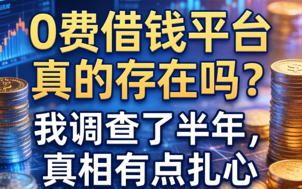 0费借钱平台真的存在吗?我调查了半年,真相有点扎心