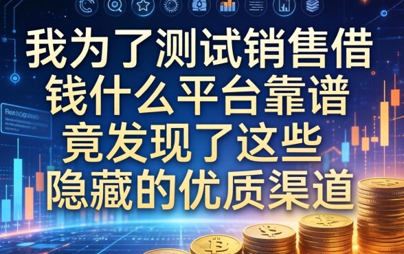 我为了测试销售借钱什么平台靠谱，竟发现了这些隐藏的优质渠道