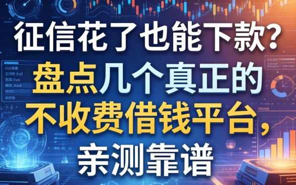 征信花了也能下款？盘点几个真正的不收费借钱平台，亲测靠谱
