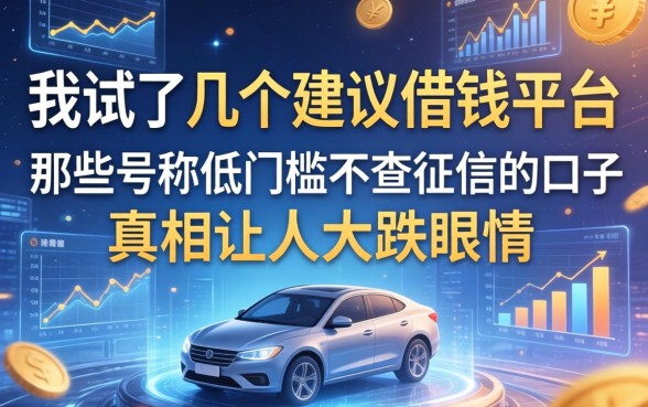 我试了几个建议借钱平台，发现那些号称低门槛不查征信的口子，真相让人大跌眼镜