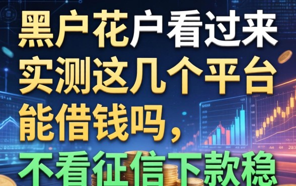 黑户花户看过来，实测这几个平台能借钱吗，不看征信下款稳