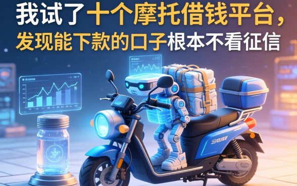 我试了十个摩托借钱平台，发现能下款的口子根本不看征信