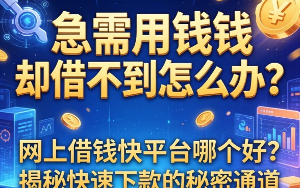 急需用钱却借不到怎么办？网上借钱快平台哪个好？揭秘快速下款的秘密通道