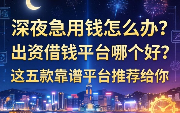 深夜急用钱怎么办？出资借钱平台哪个好？这五款靠谱平台推荐给你
