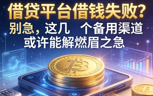 借贷平台借钱失败？别急，这几个备用渠道或许能解燃眉之急
