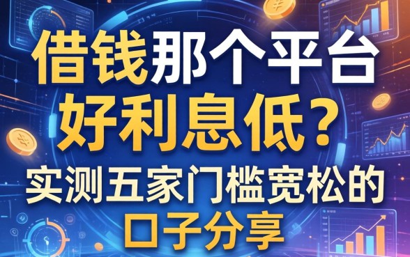 借钱那个平台好利息低？实测五家门槛宽松的口子分享