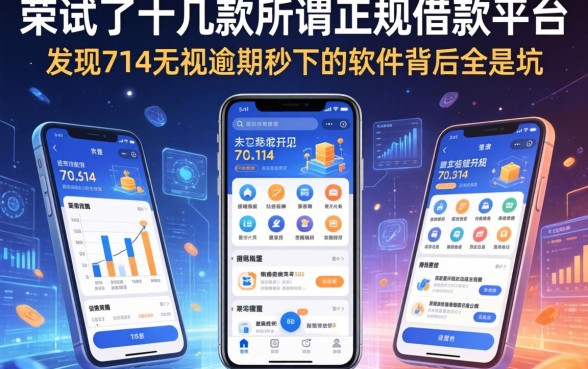 我试了十几款所谓正规借款平台，发现714无视逾期秒下的软件背后全是坑