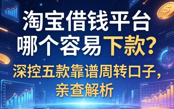 淘宝借钱平台哪个容易下款？深扒五款靠谱周转口子，亲测解析