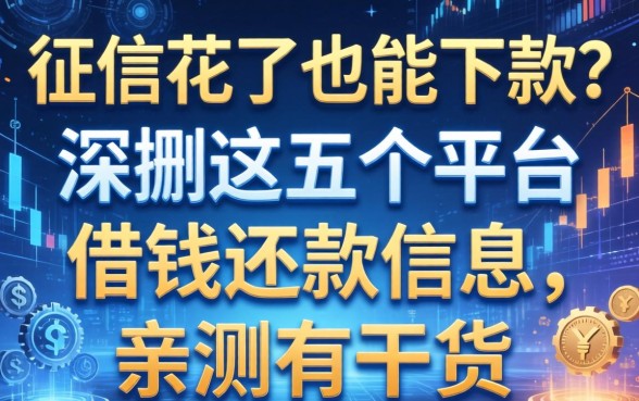征信花了也能下款？深扒这五个平台的借钱还款信息，亲测有干货