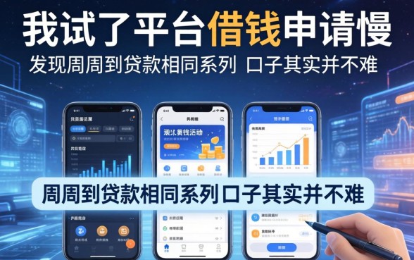 我试了平台借钱申请慢，发现周周到贷款相同系列的口子其实并不难