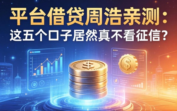 平台借钱周浩亲测：这五个口子居然真不看征信？
